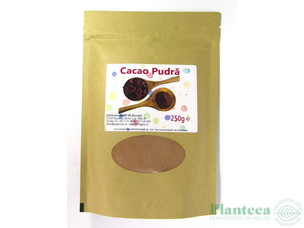 Cacao pulbere raw organica eco 250g - EVERTRUST