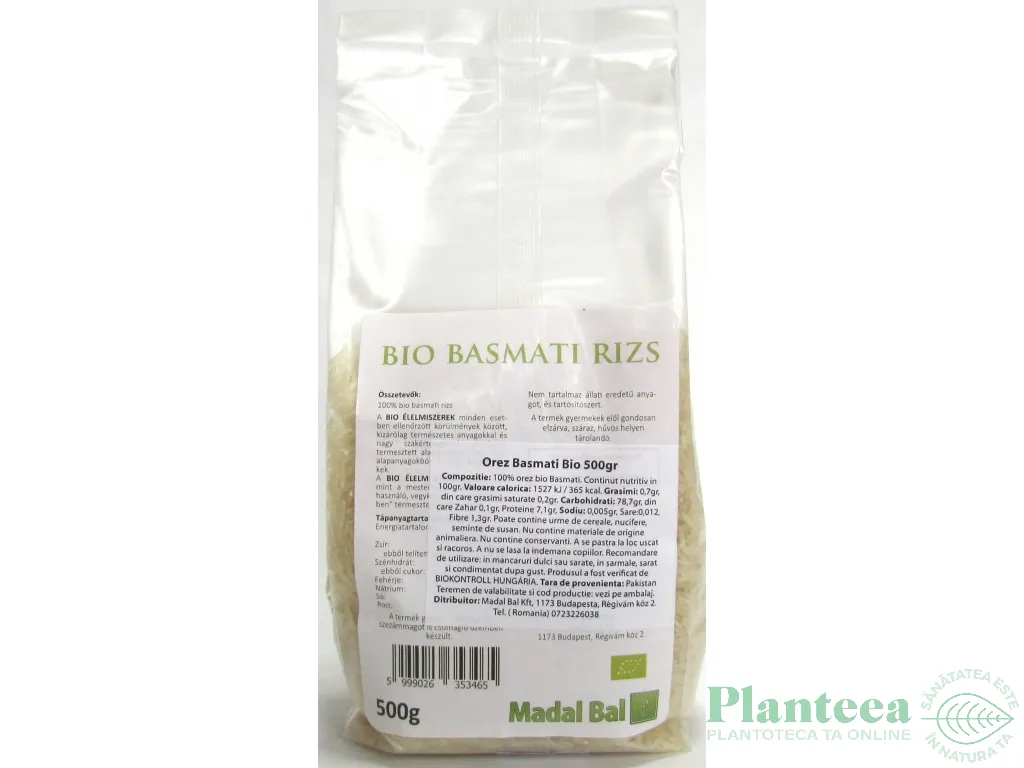 Orez basmati alb eco 500g - NATURPIAC