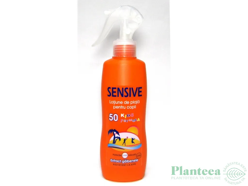 Lotiune plaja copii spf50 galbenele 250ml - SENSIVE