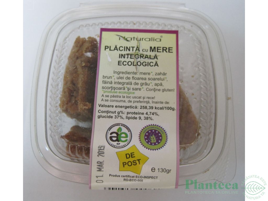 Placinta integrala mere eco 130g - NATURALIA