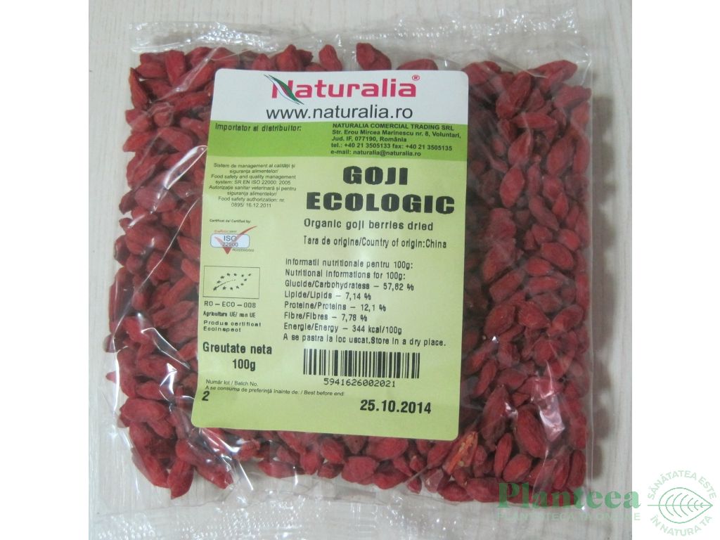 Goji fructe uscate eco 100g - NATURALIA