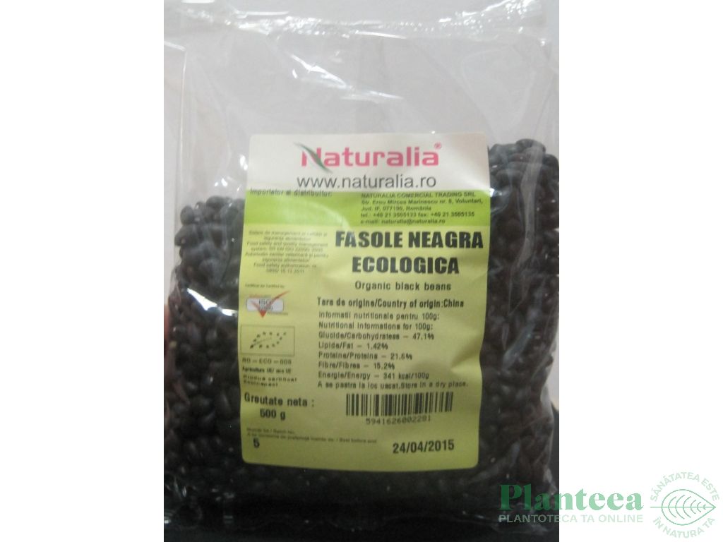 Fasole neagra boabe eco 500g - NATURALIA