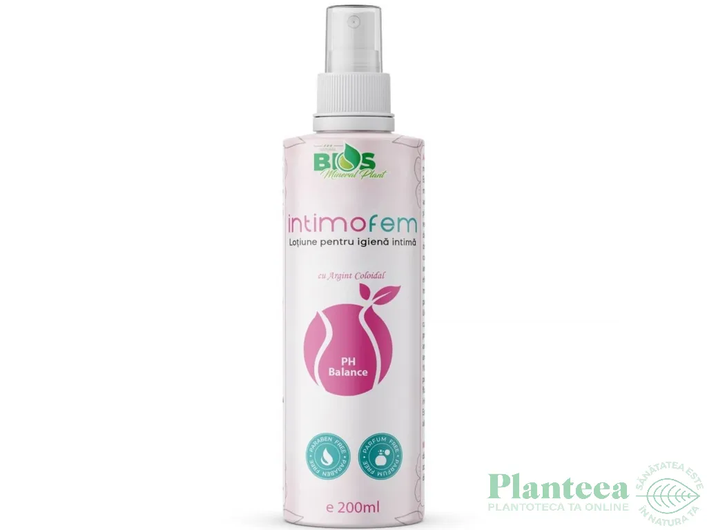 Lotiune igiena intima argint coloidal IntimoFem 200ml - BIOS MINERAL