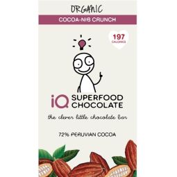 Ciocolata neagra 72% Nib crunch eco 35g - IQ CHOCOLATE