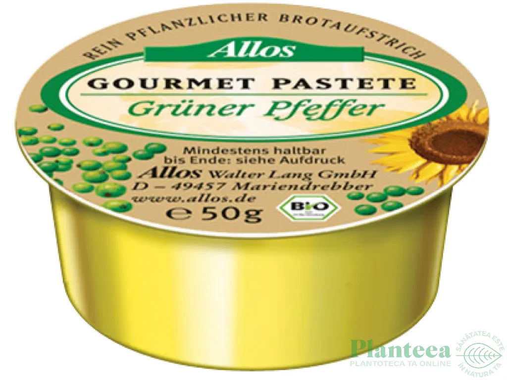 Pate vegetal piper verde 50g - ALLOS