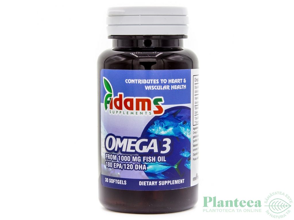 Omega3 1000mg ulei peste vit E 30cps - ADAMS