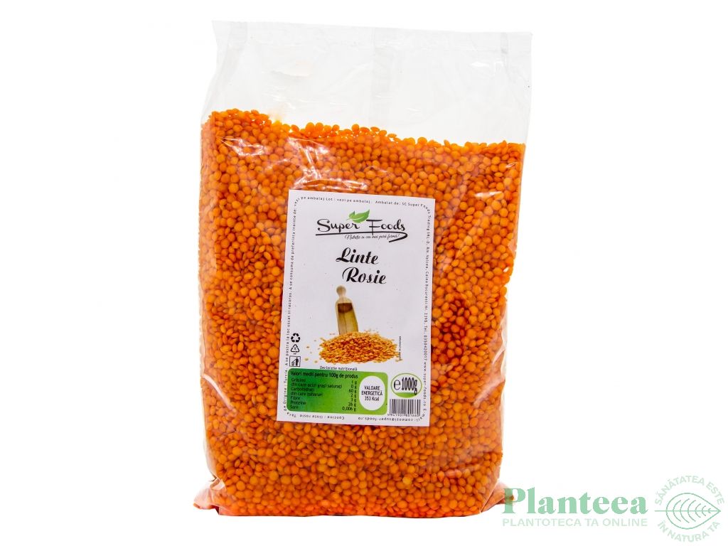 Linte rosie boabe 1kg - SUPERFOODS