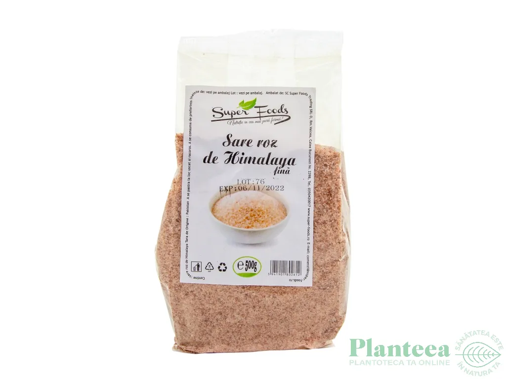 Sare roz fina Himalaya 500g - SUPERFOODS