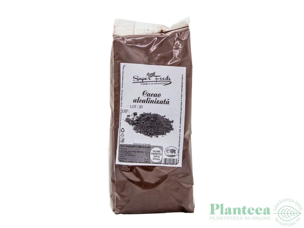 Cacao pulbere alcalinizata 250g - SUPERFOODS