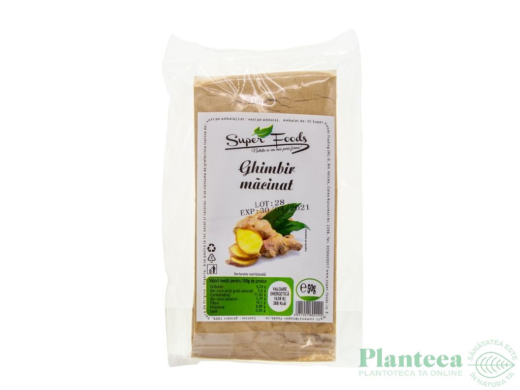 Condiment ghimbir macinat 50g - SUPERFOODS