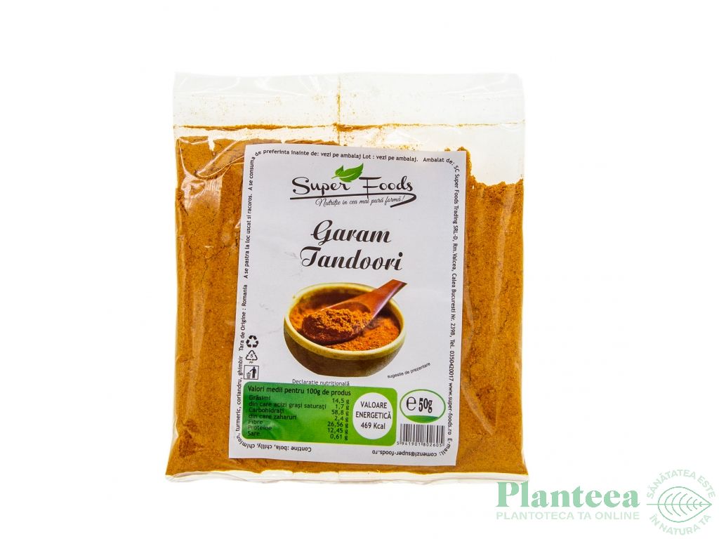 Condimente garam tandoori 50g - SUPERFOODS