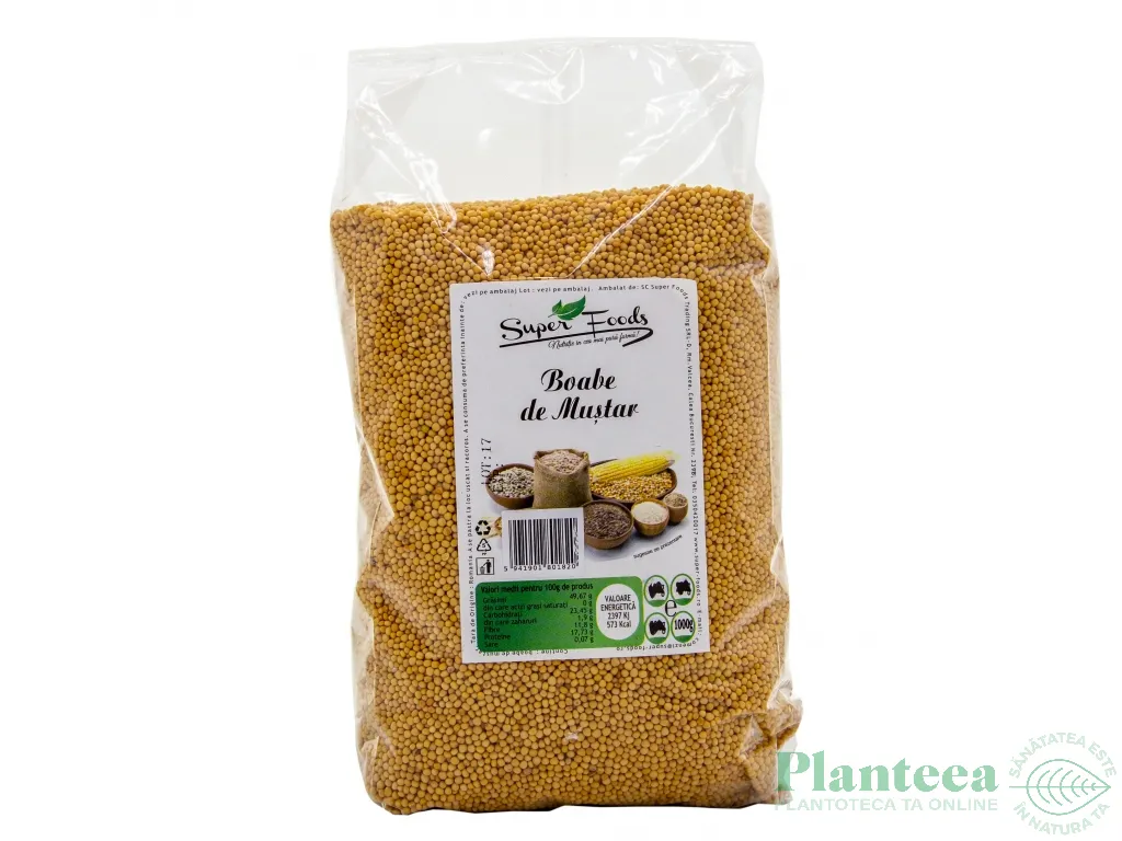 Condiment mustar boabe 1kg - SUPERFOODS