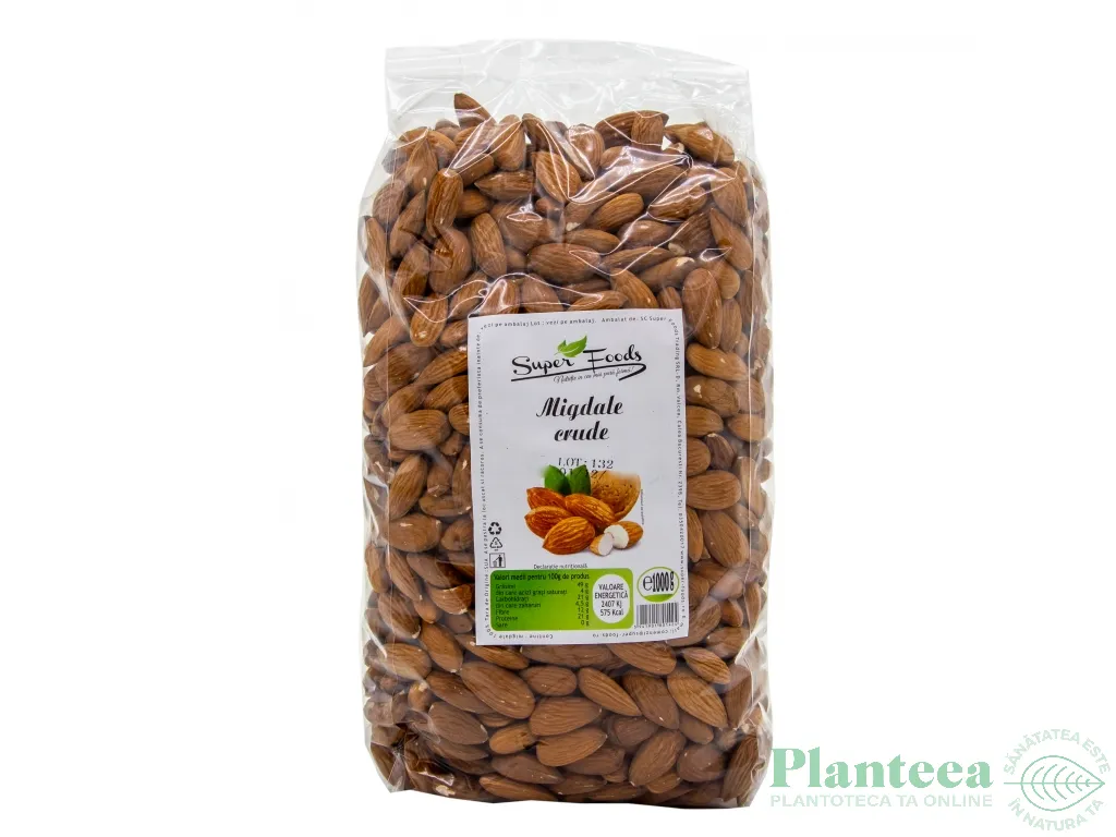 Migdale crude necojite 1kg - SUPERFOODS