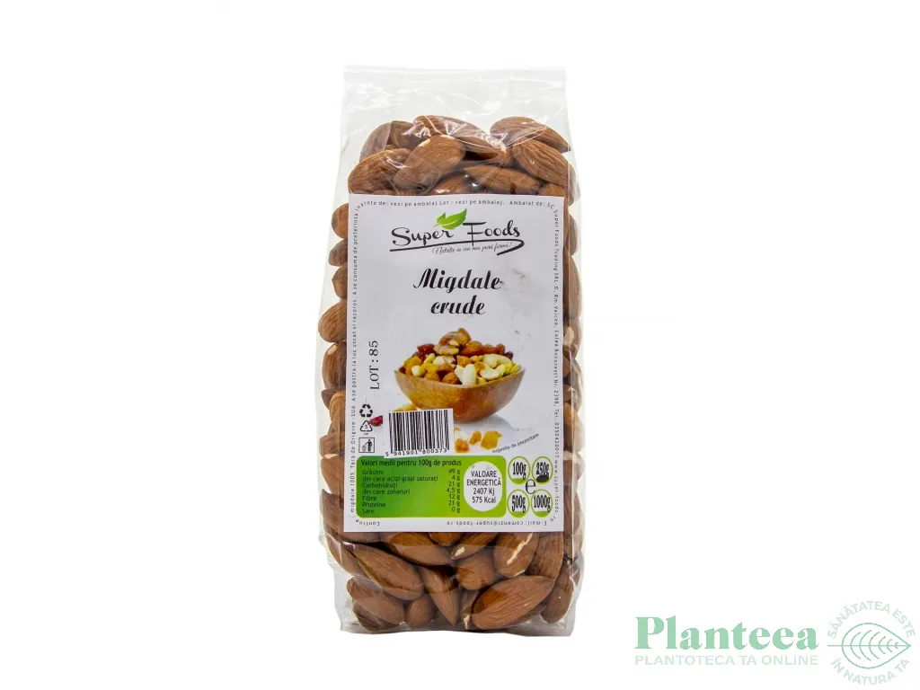 Migdale crude necojite 250g - SUPERFOODS
