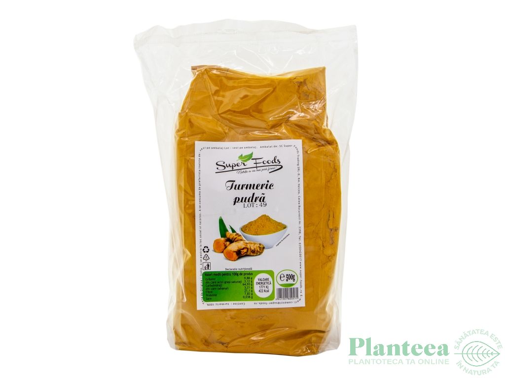 Condiment turmeric macinat 500g - SUPERFOODS