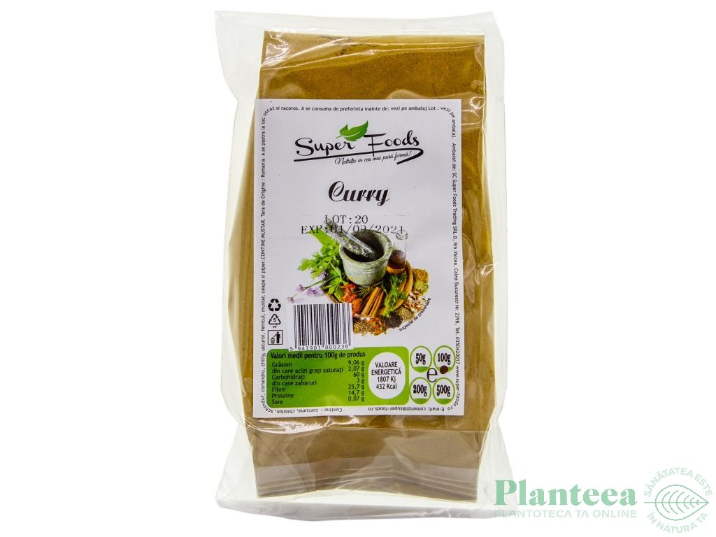 Condimente curry 100g - SUPERFOODS