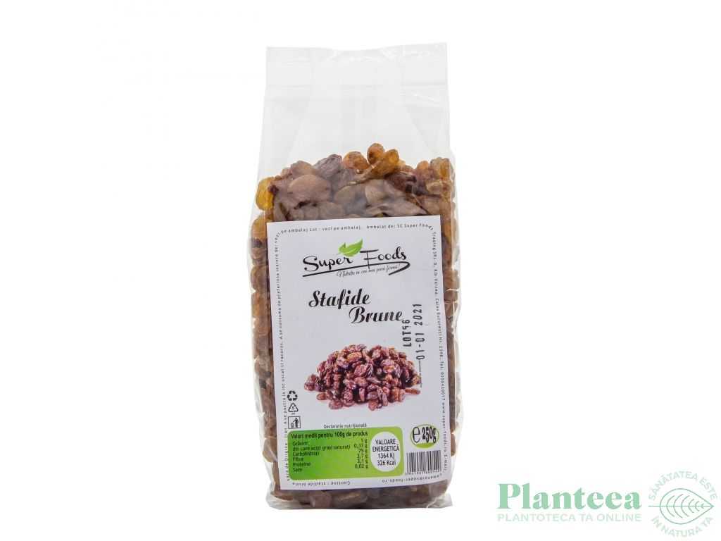 Stafide brune 250g - SUPERFOODS