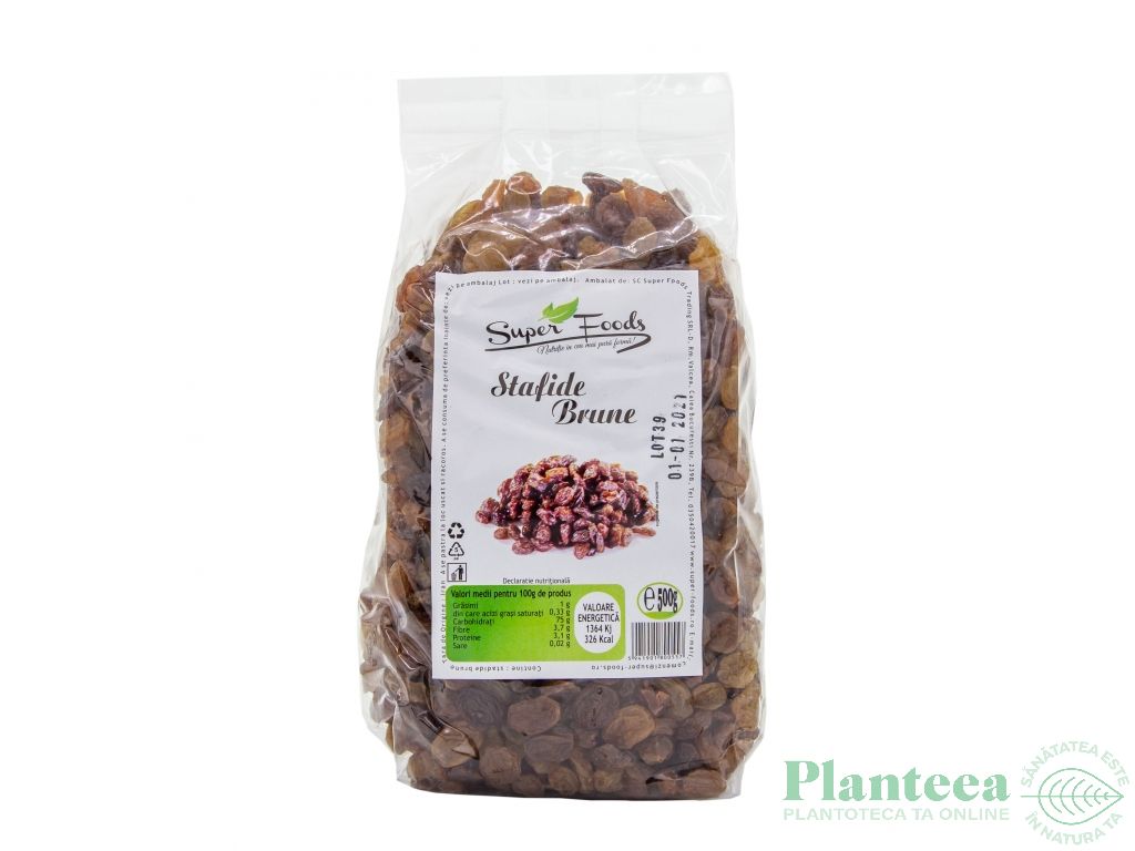 Stafide brune 500g - SUPERFOODS