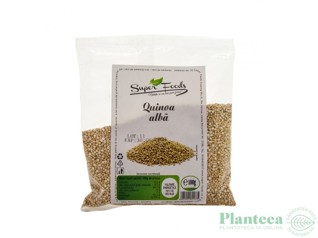 Quinoa alba boabe 100g - SUPERFOODS