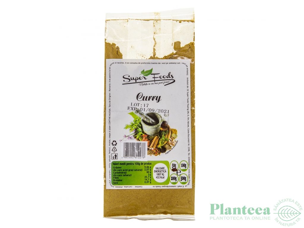 Condimente curry 50g - SUPERFOODS