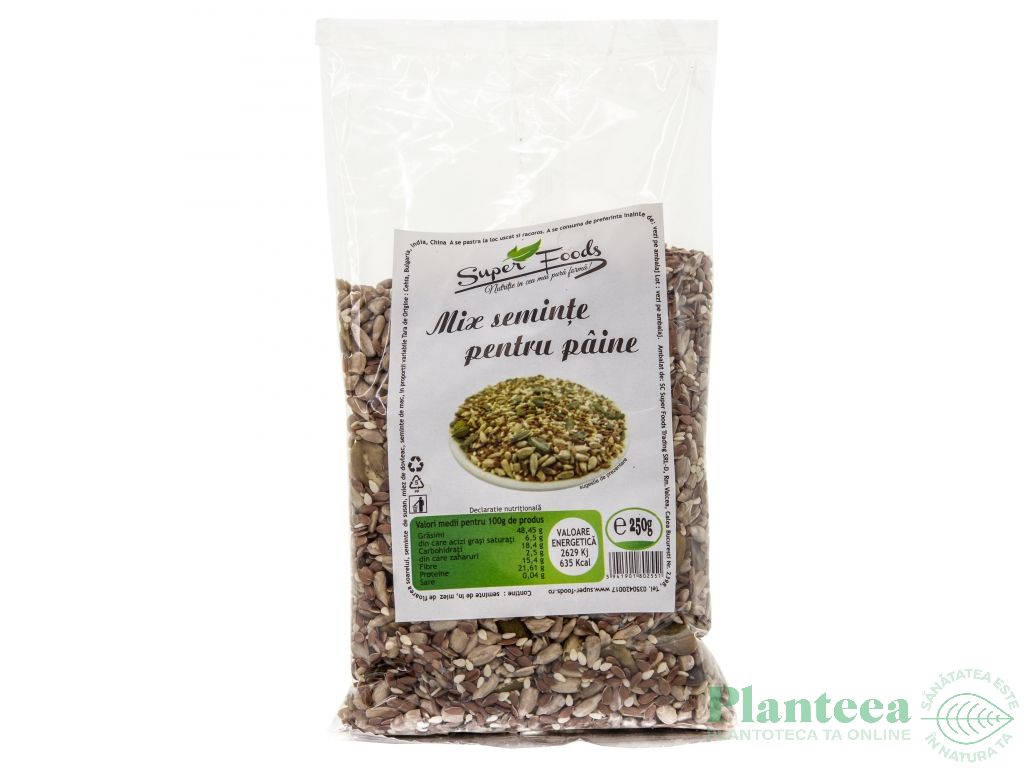 Mix seminte pt paine 250g - SUPERFOODS