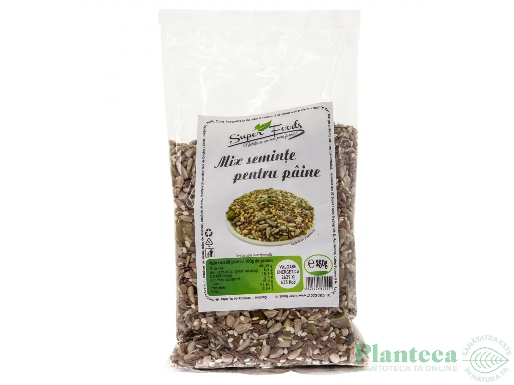 Mix seminte pt paine 250g - SUPERFOODS