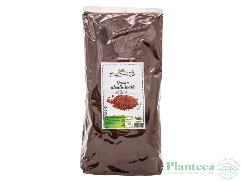 Cacao pulbere alcalinizata 1kg - SUPERFOODS