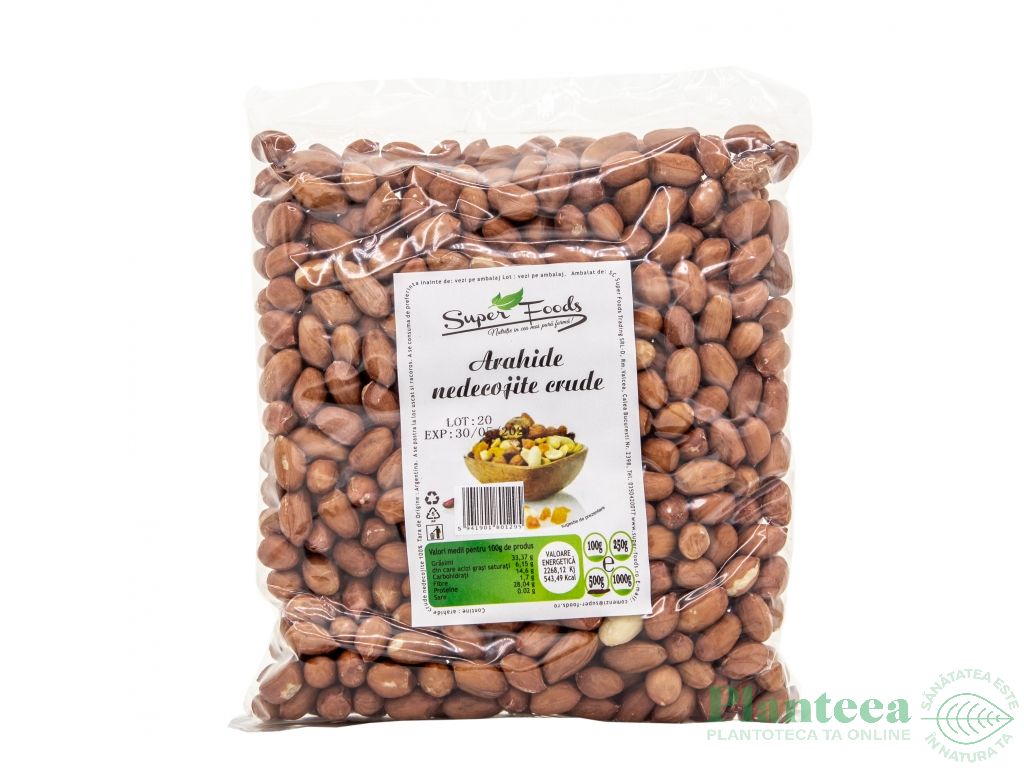 Arahide crude nedecojite 500g - SUPERFOODS