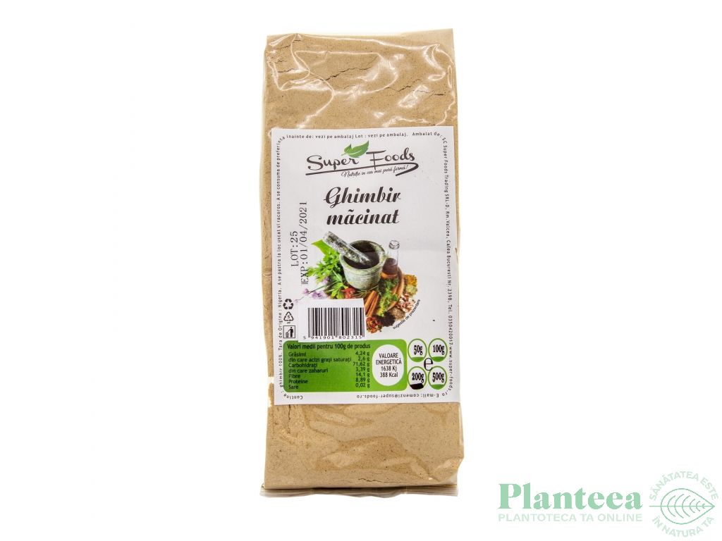 Condiment ghimbir macinat 200g - SUPERFOODS