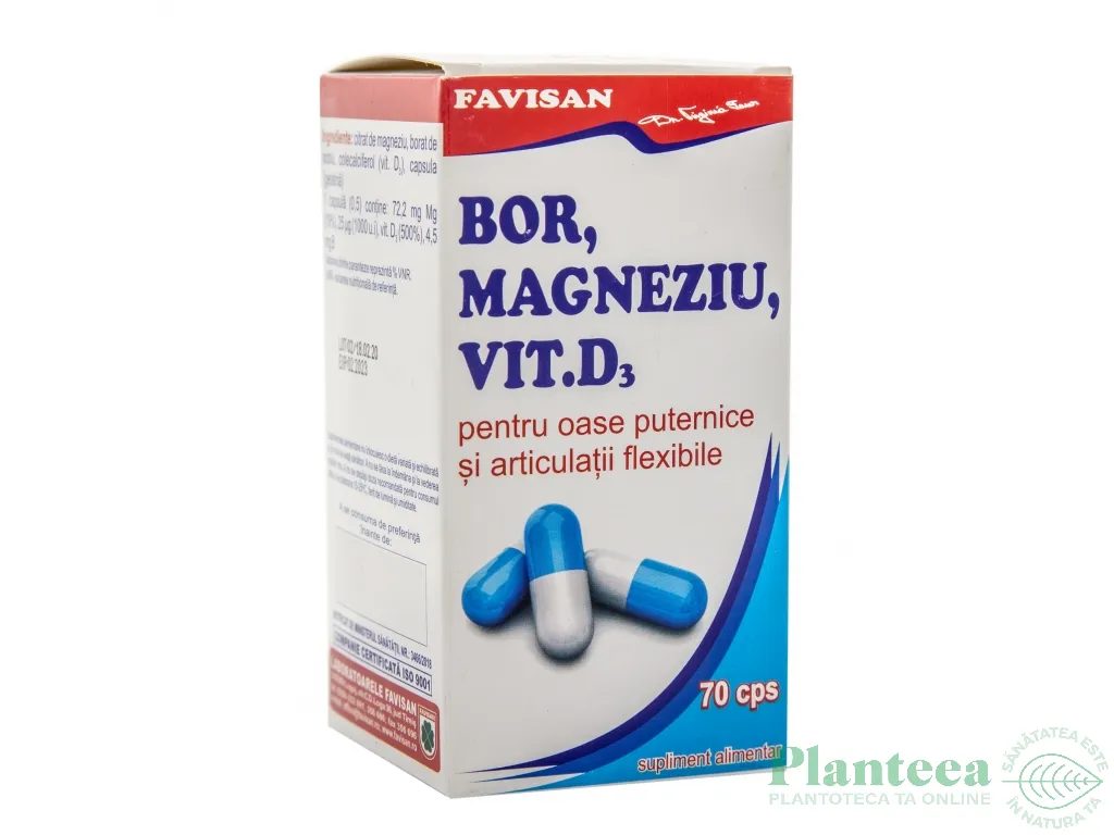 Bor magneziu D3 70cps - FAVISAN