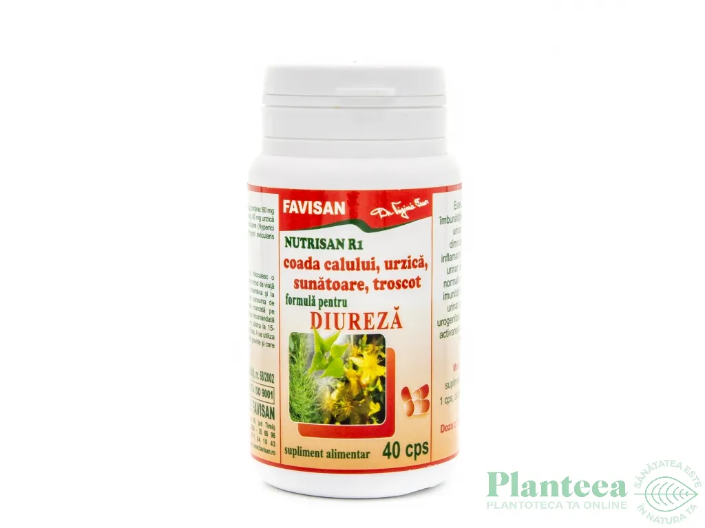 Nutrisan R1 diureza [Coada calului urzica sunatoare troscot] 40cps - FAVISAN