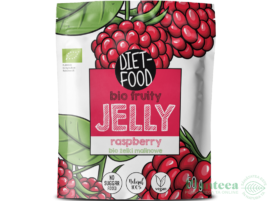 Jeleuri fructe vegane zmeura fara zahar eco 50g - DIET FOOD