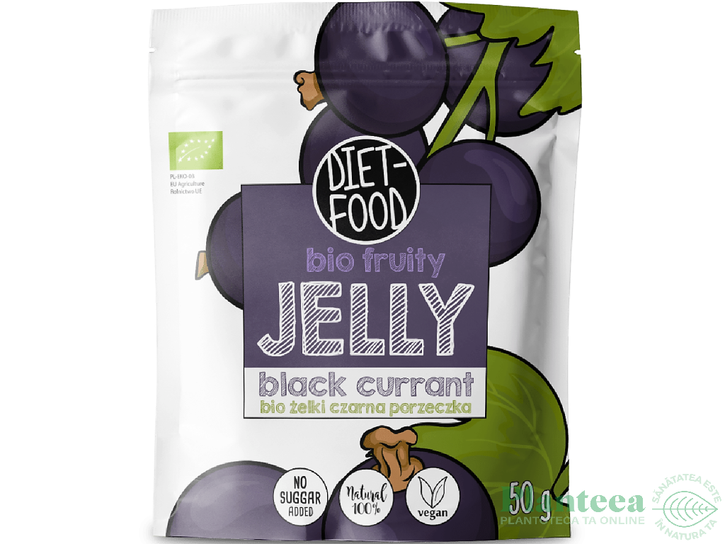 Jeleuri fructe vegane coacaze negre fara zahar eco 50g - DIET FOOD