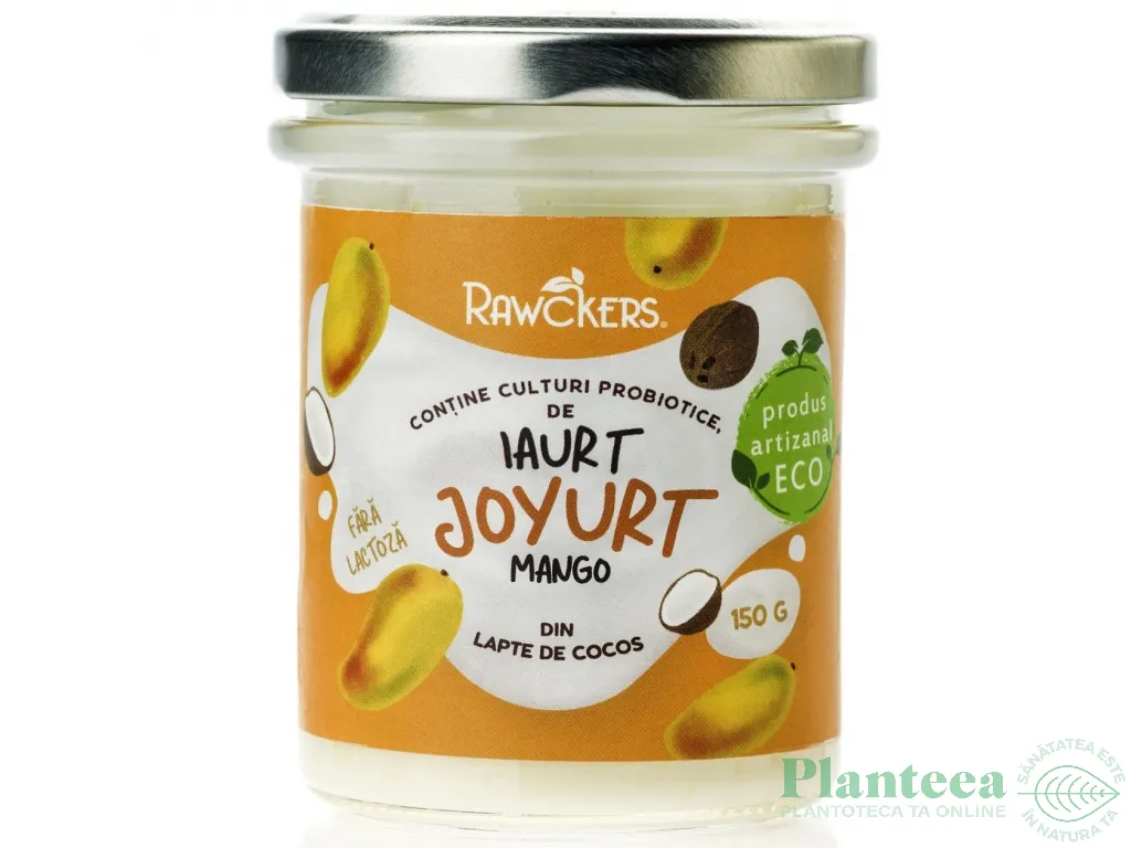 Iaurt vegan lapte cocos cu mango Joyurt eco 150g - RAWCKERS