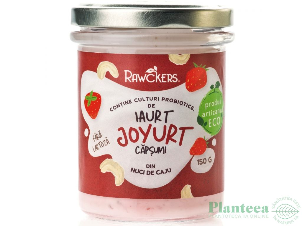 Iaurt vegan caju cu capsuni Joyurt eco 150g - RAWCKERS