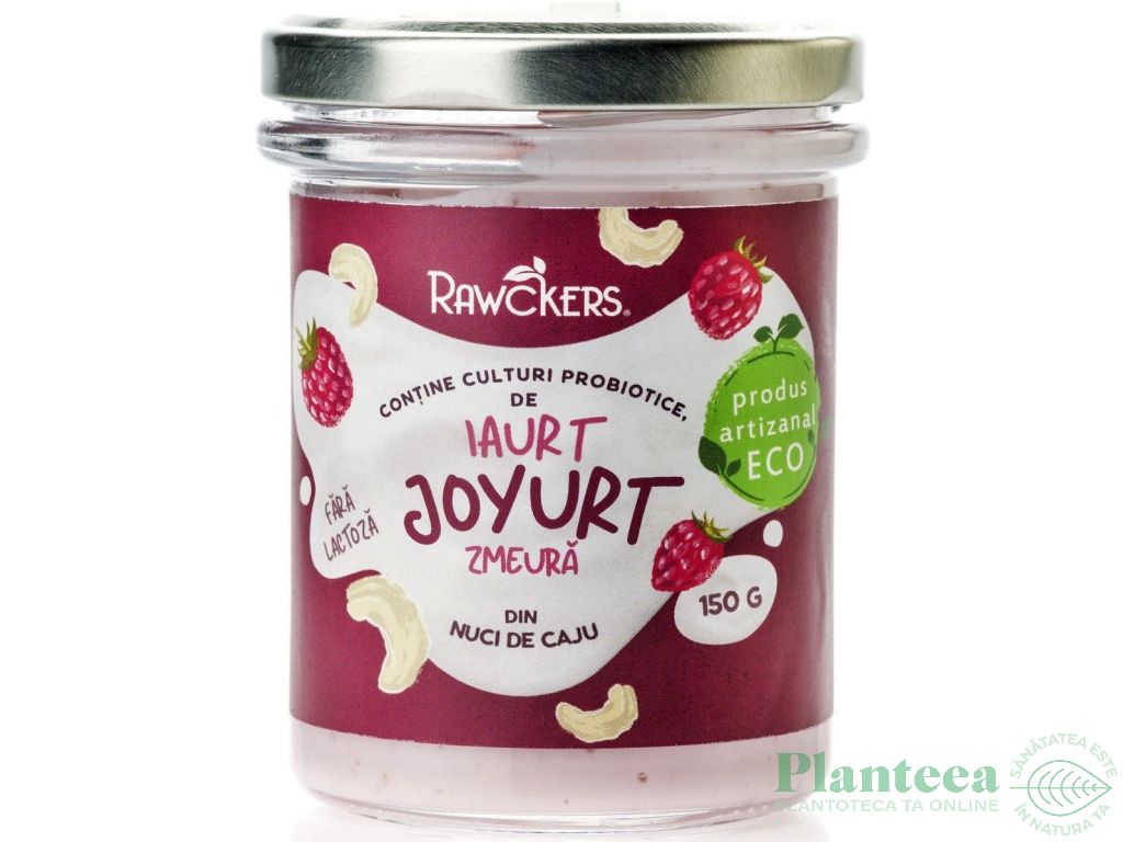 Iaurt vegan caju cu zmeura Joyurt eco 150g - RAWCKERS