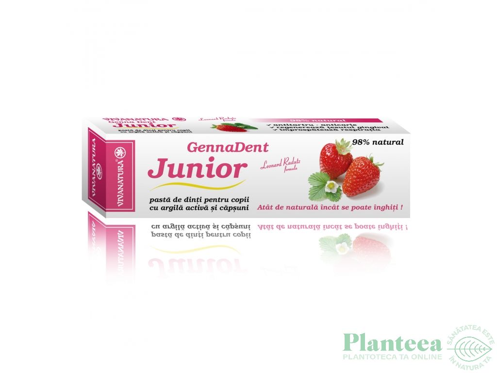 Pasta dinti anticarie copii capsuni Junior 50ml - VIVA NATURA