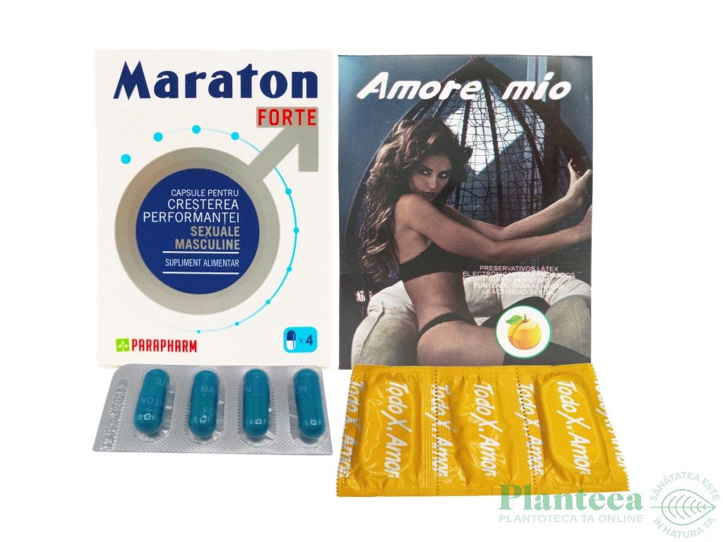 Kit Potenta aromata [Maraton folie 4cps + 6prezervative fructe] 2b - QUANTUM PHARM