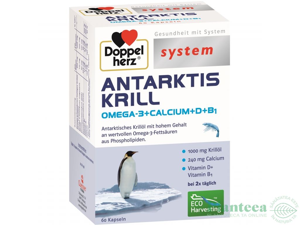 Krill antarctic omega3 Ca D B1 60cps - DOPPEL HERZ