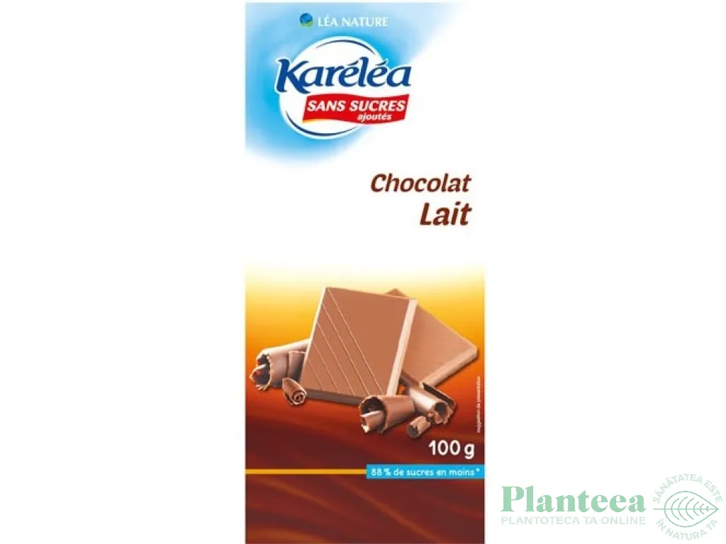 Ciocolata lapte fara zahar 100g - KARELEA
