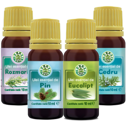 Kit 4 uleiuri esentiale Sauna & Wellness 4x10ml - HERBAL SANA