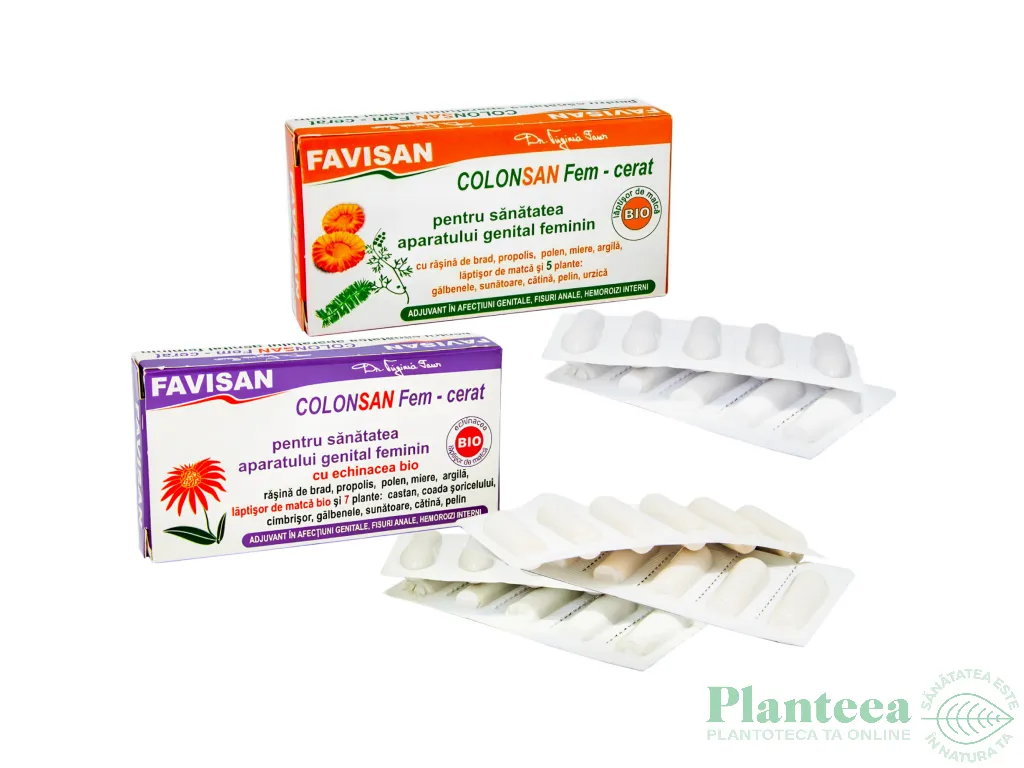 Kit Supozitoare ColonSan Fem cerat [5plante+7plante] 22x1,9g - FAVISAN