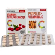 Kit Imunitate intensiva [Vitamina C macese + Propolis C] 2x30cp - PARAPHARM