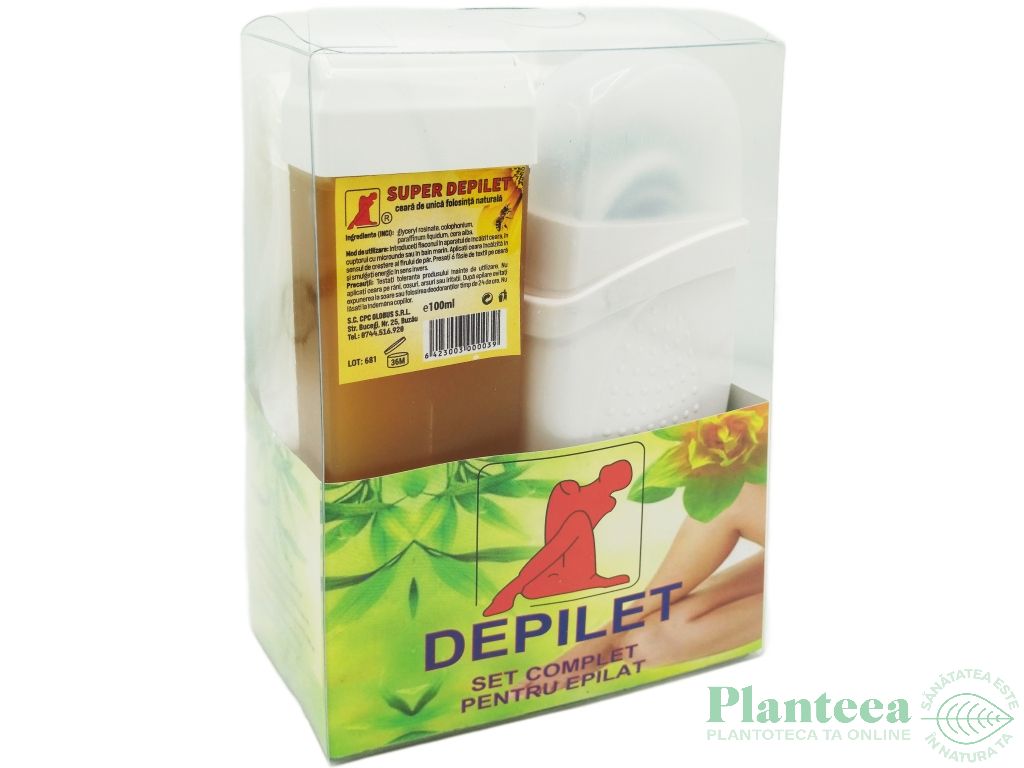 Kit complet epilare [Incalzitor + 2Cartuse ceara 100ml + Hartie + Ulei 25ml] 5b - DEPILET