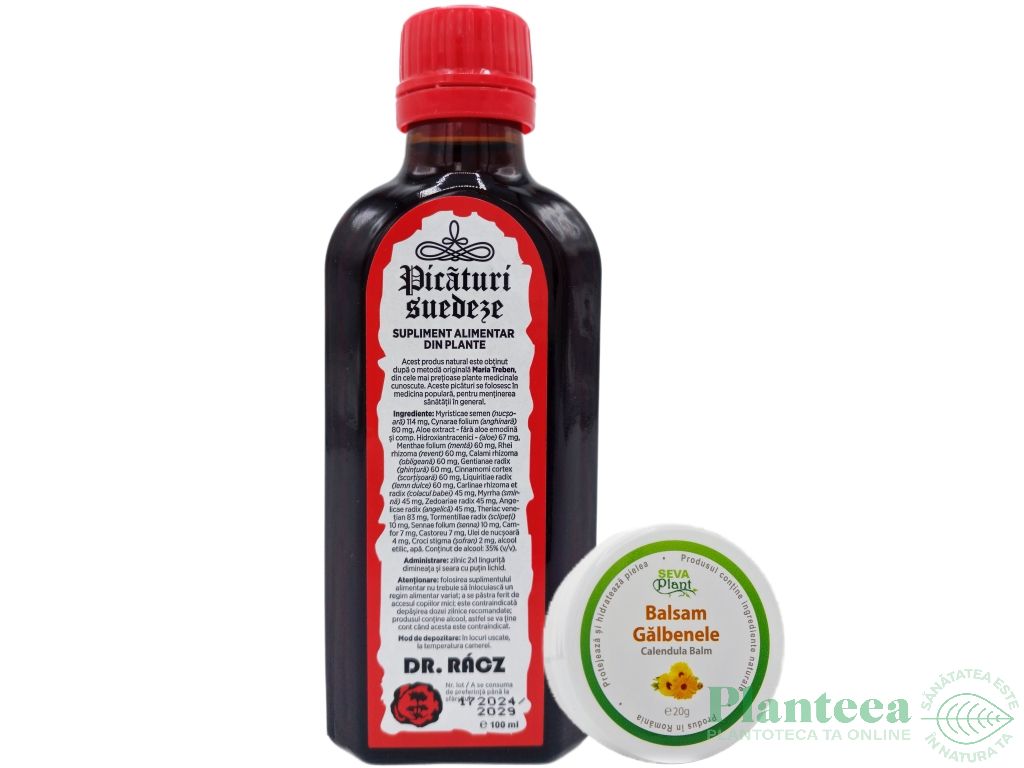 Pachet Bitter suedez Dr Racz 100ml + Balsam galbenele 20g 2b - PARAPHARM/SEVA PLANT
