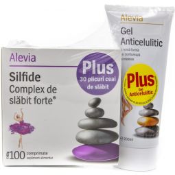 Kit slabit {Silfide 100cp+Ceai slabit 30dz+Gel anticelulitic 200ml} 3b - ALEVIA