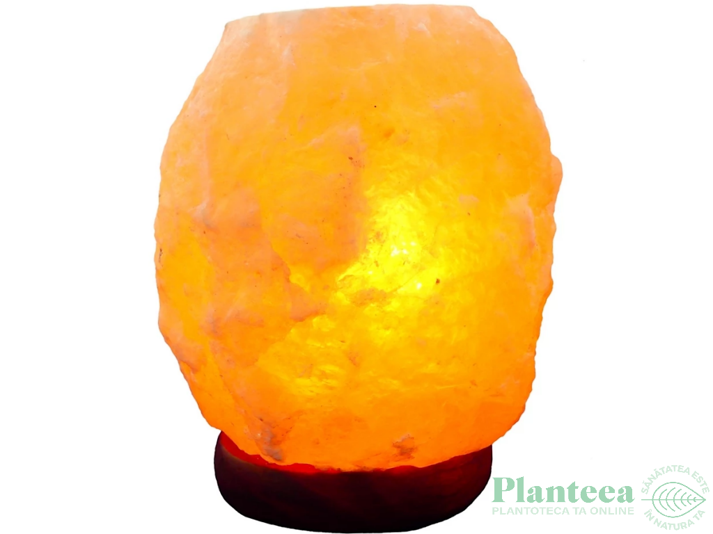 Veioza sare himalaya Aroma suport lemn 4,5kg - MONTE SALT CRYSTAL