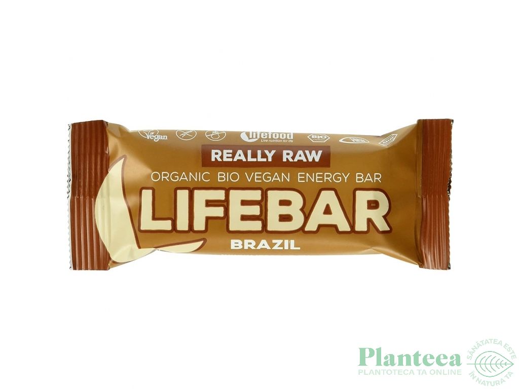 Baton energizant nuci braziliene raw bio 47g - LIFEBAR