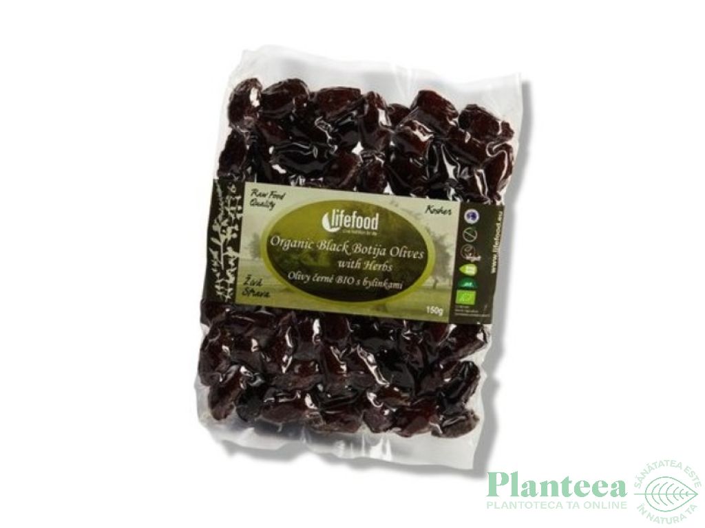 Masline negre Botija fara samburi eco 150g - LIFEFOOD