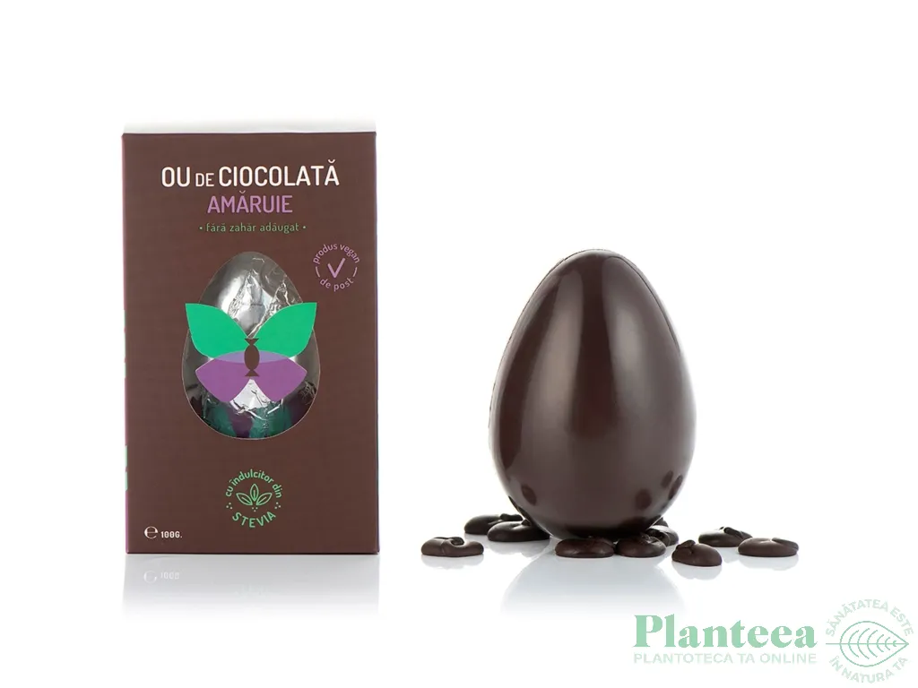 Ou ciocolata amaruie fara zahar 100g - SWEETERIA